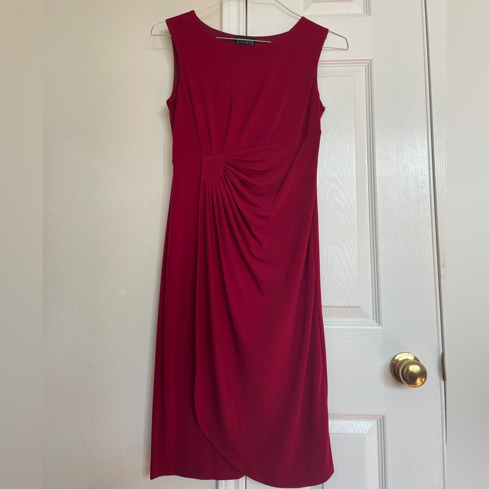 Formal Red Ruffled Sleeveless Dress
